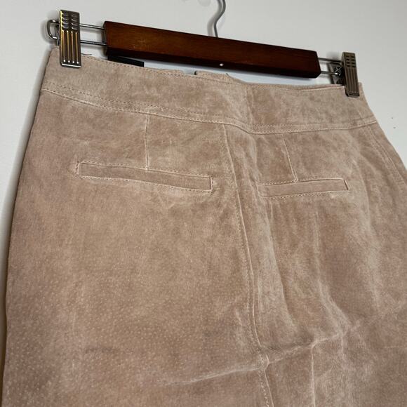 Blank NYC Suede Moto Mini Skirt Beige Belted Zip Detail NWT Size 24 - Picture 5 of 7
